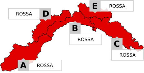 LIVELLI DI ALLERTA MASSIMI - Seleziona la zona per validità e dettagli